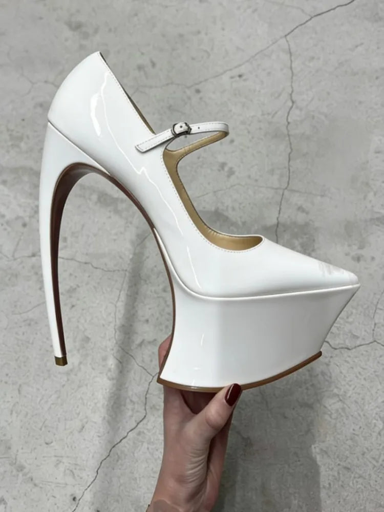 New Pointed Stiletto High Heels Thick Bottom Ballet Sandals