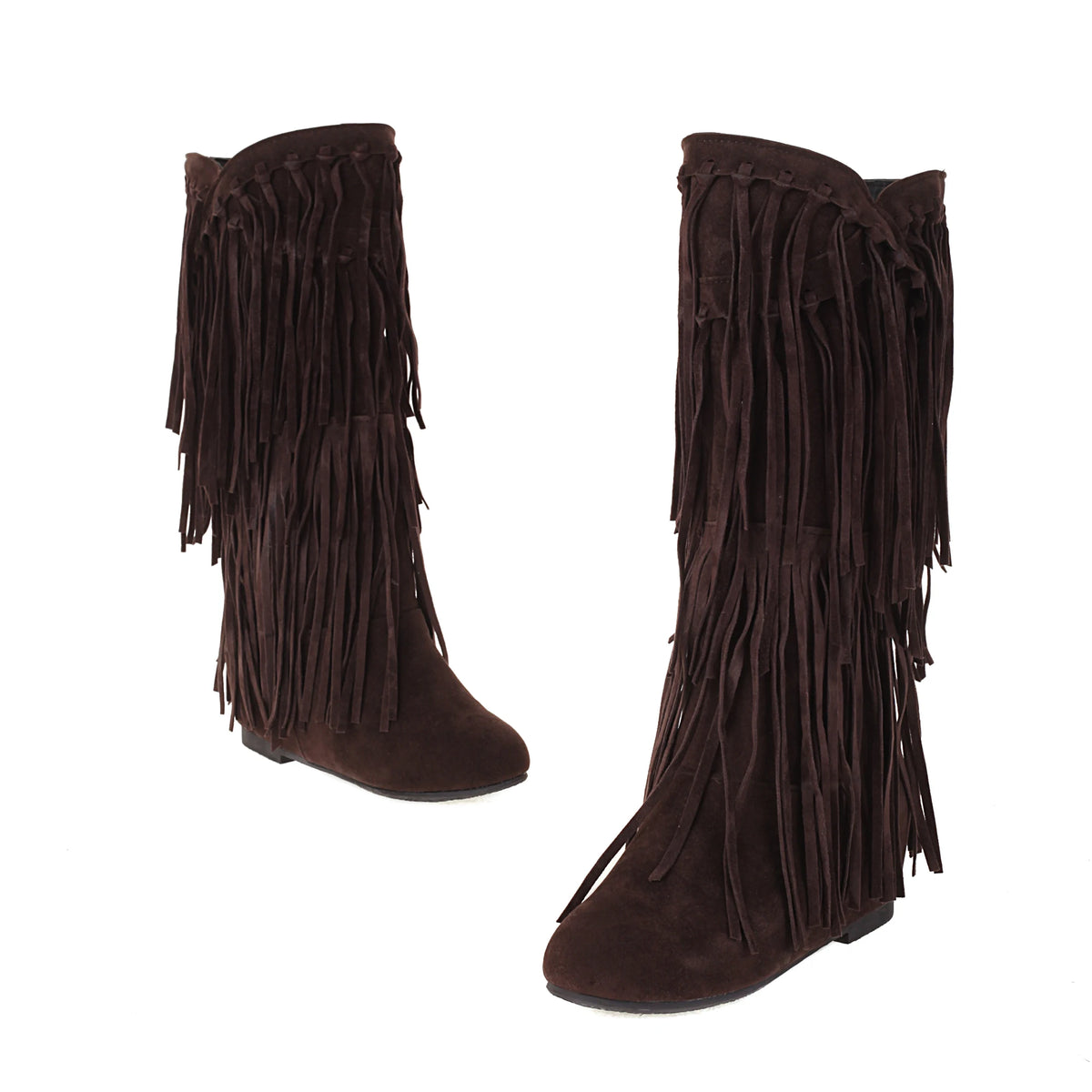 Bohemian Flock Tassel Mid-Calf Boots
