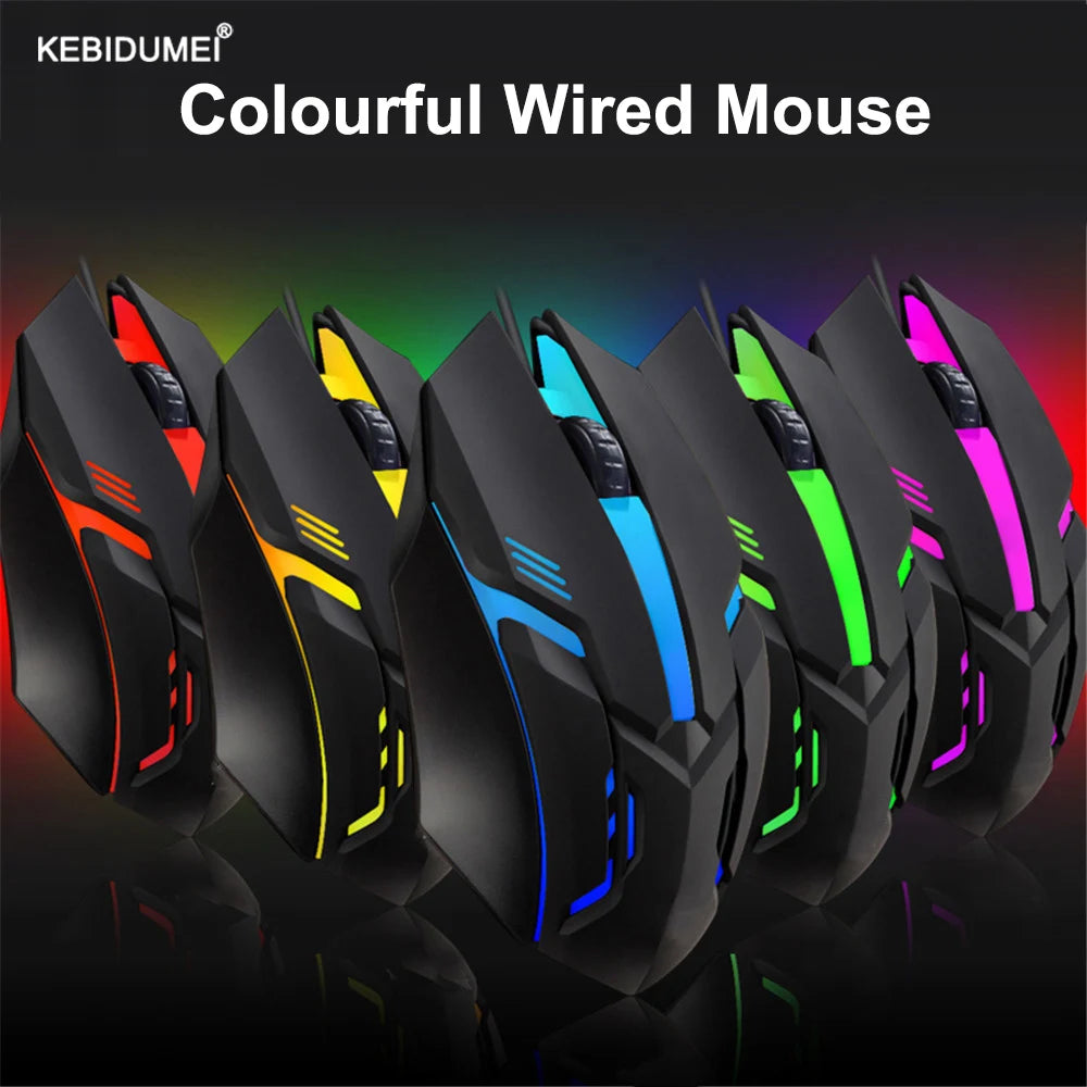 Colorful 3-Button LED E-Sports USB Wired Gaming Mouse