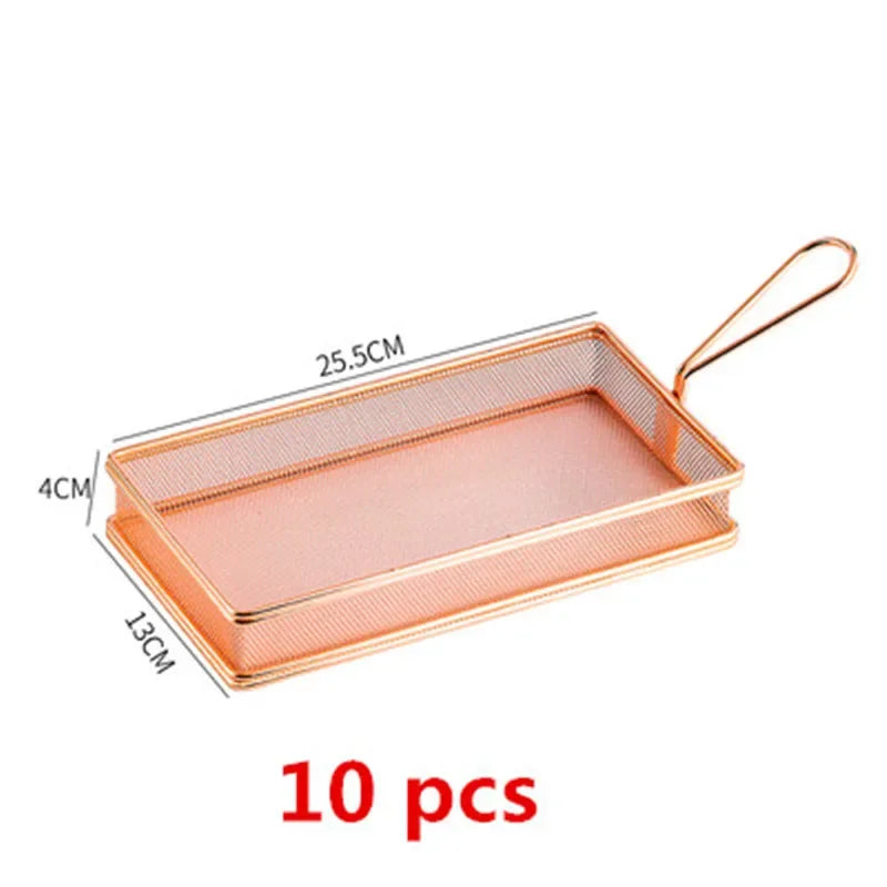 10 pcs set black French Fries Basket