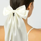 2 Black and White Bow Hair Clips