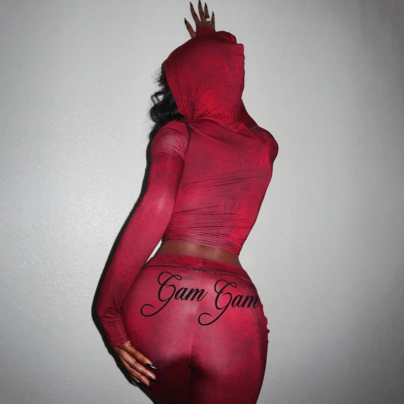 Letter Snake Print Tracksuit 2-Piece Set