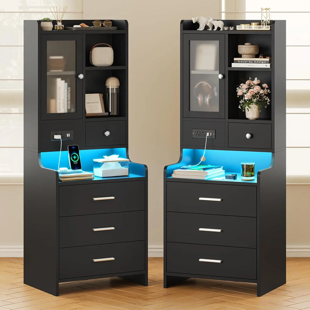 Grey Nightstand Set
