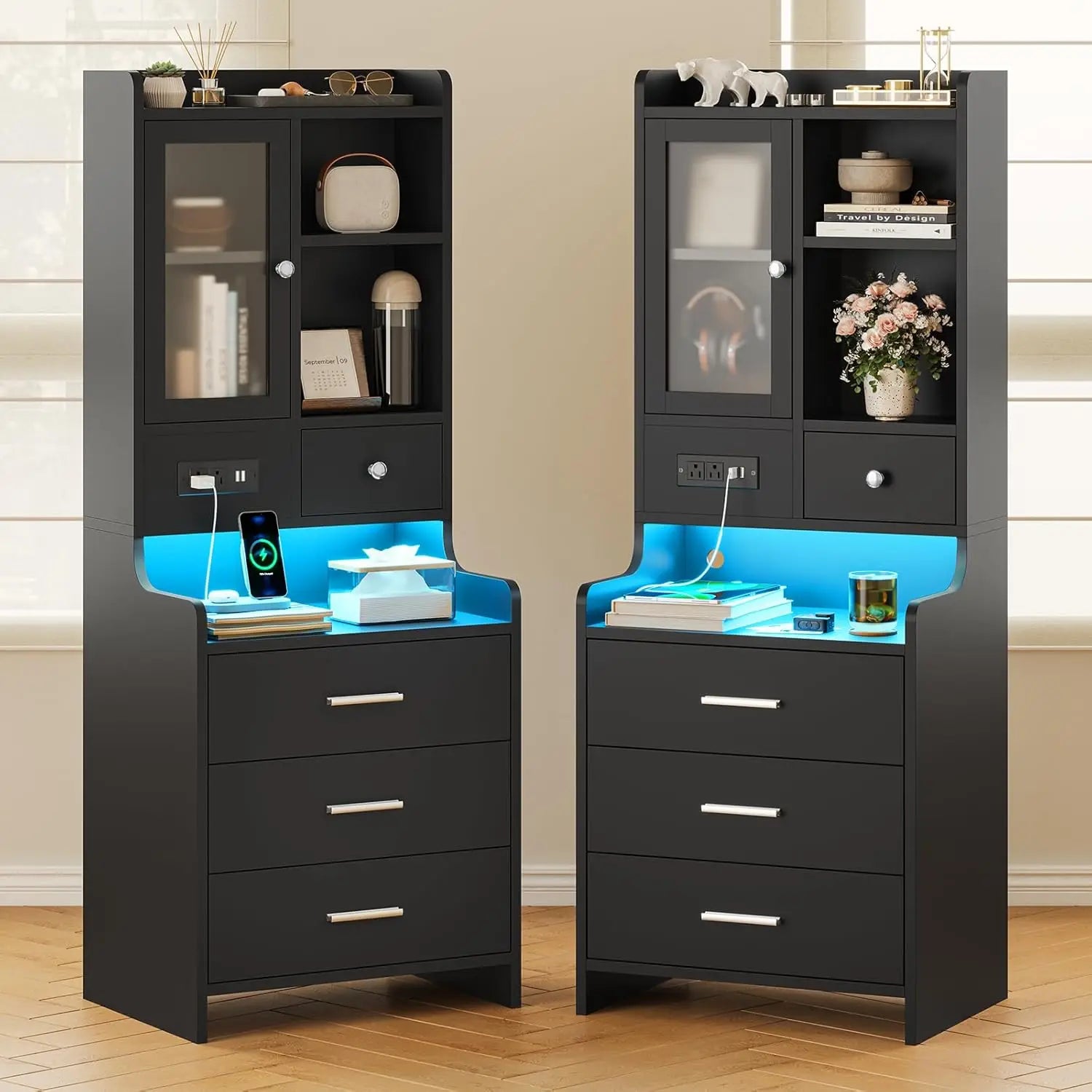 Grey Nightstand Set