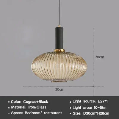 Striped Nordic Vintage Colorful Glass Chandelier