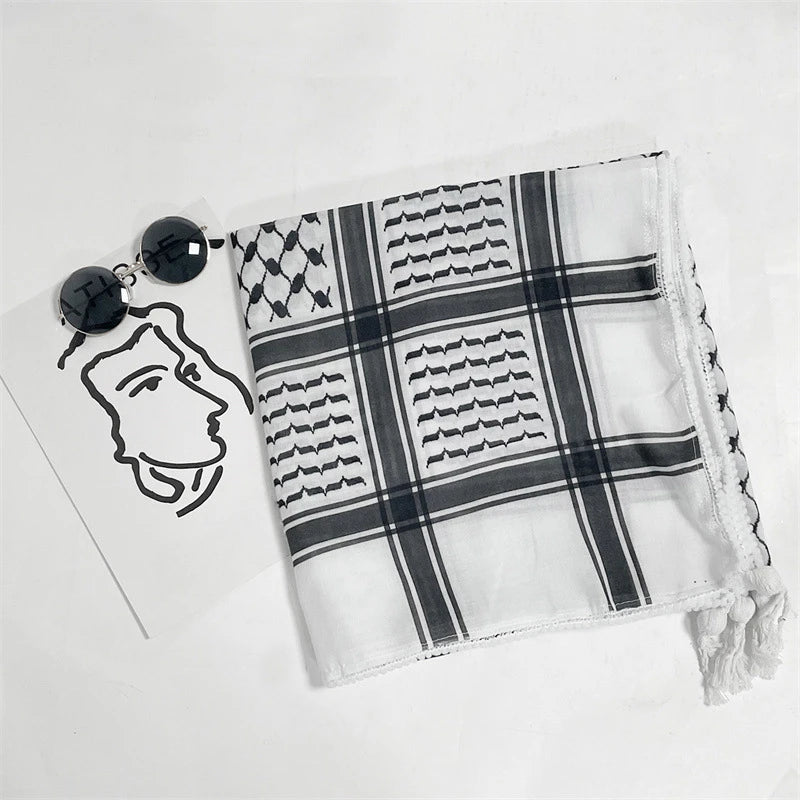 Arab Head Scarf Keffiyeh Shemagh Wrap Muslim Headwear