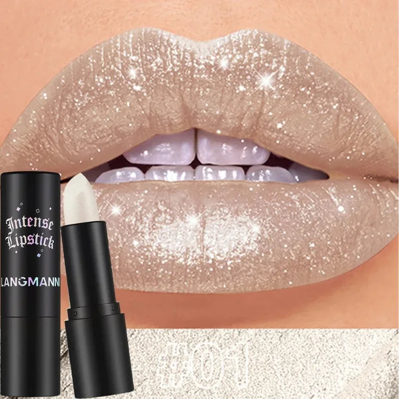 Nude Gray Metallic Lipstick Glitter Diamond