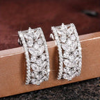 Fashionable and Luxurious Synthetic Zircon Earrings