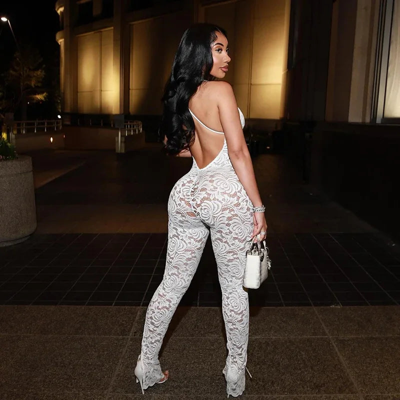 Women Sexy Cross Backless Jumpsuit