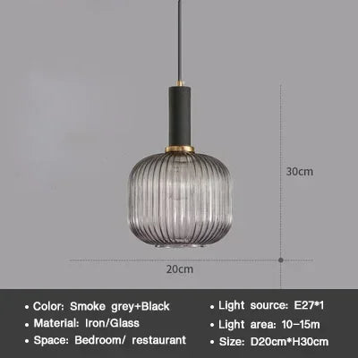 Striped Nordic Vintage Colorful Glass Chandelier