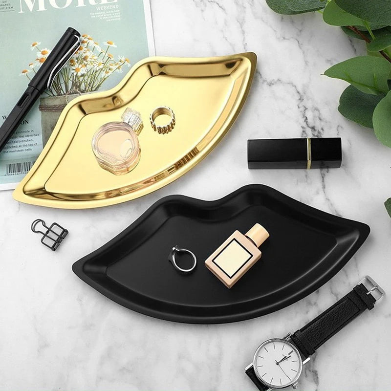 Stainless Steel Lip Shaped Jewelry Tray
