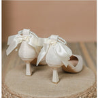 String Bead Pearls High Heels