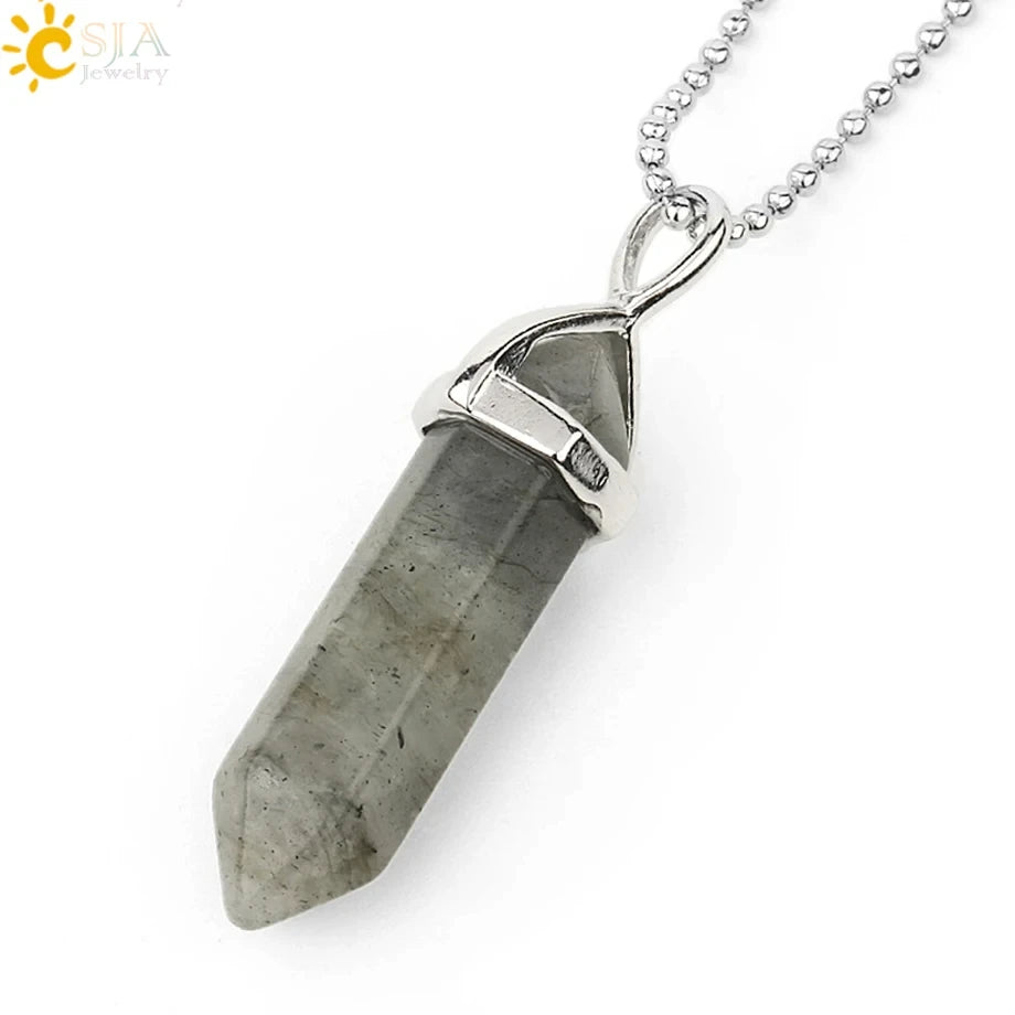 Hexagonal Bullet Crystal Necklaces