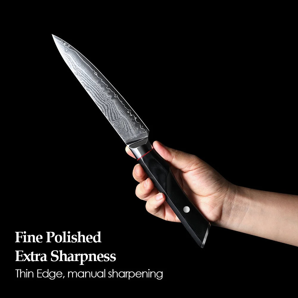 67-layer damascus steel kitchen bread santoku knives