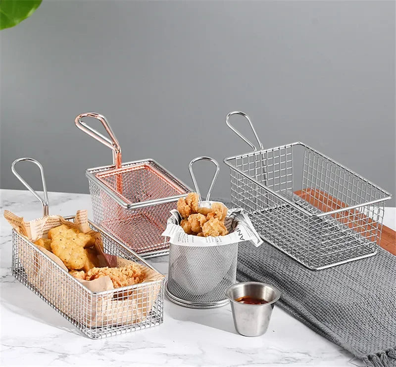 10 pcs set black French Fries Basket