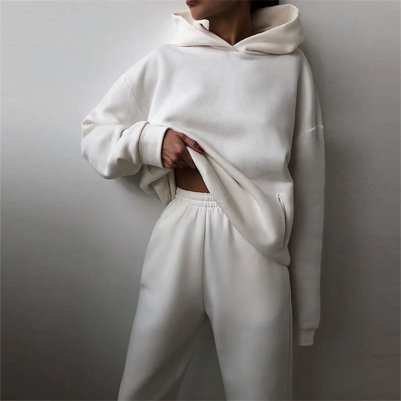 Women's Tracksuit Suit Autumn Fashion Warm Hoodie Sweatshirts
