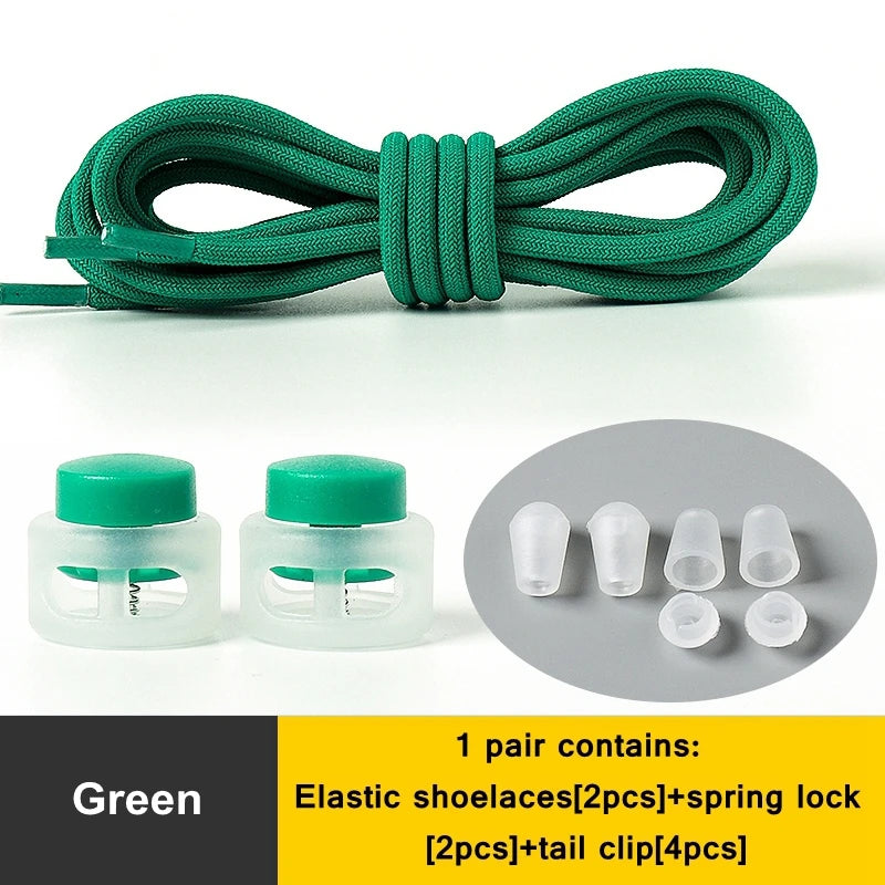 1 Pair Lazy Laces Elastic Snap Lock Shoelaces