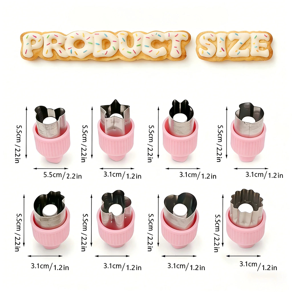 8PCS Press Cookie Cutter Set