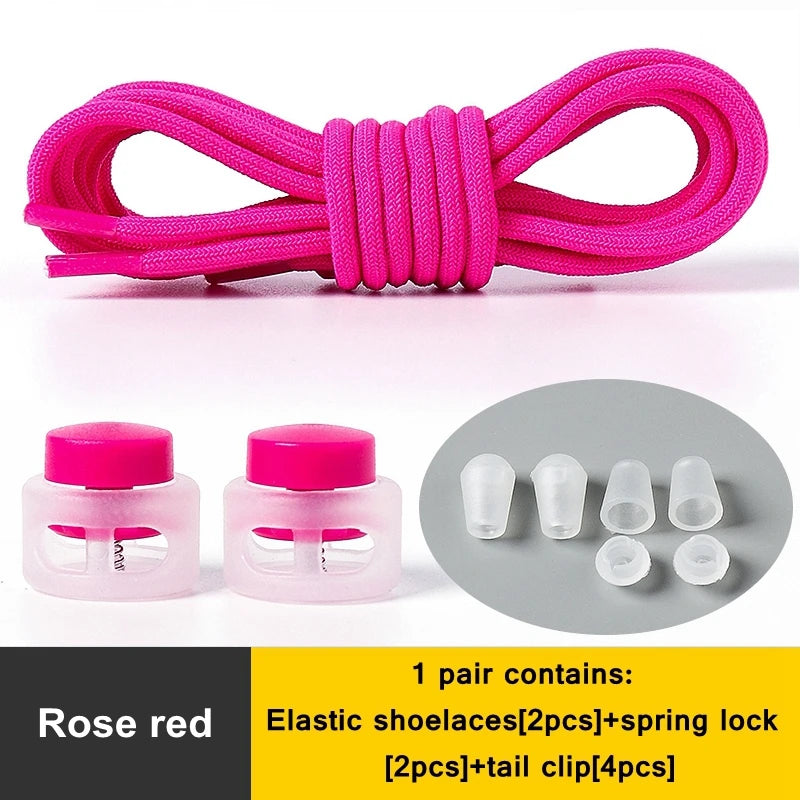 1 Pair Lazy Laces Elastic Snap Lock Shoelaces