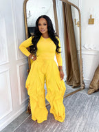 Divine33 ruffle pants Two Piece