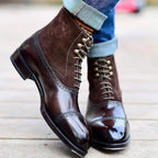 Men Short Boots Brown Bullock Flock