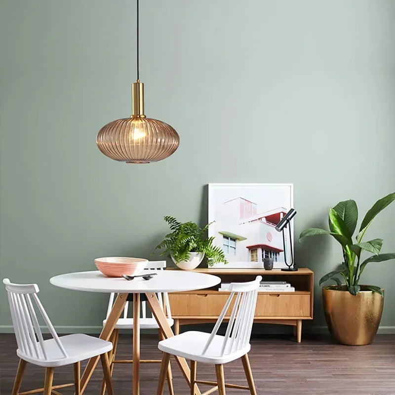 Striped Nordic Vintage Colorful Glass Chandelier