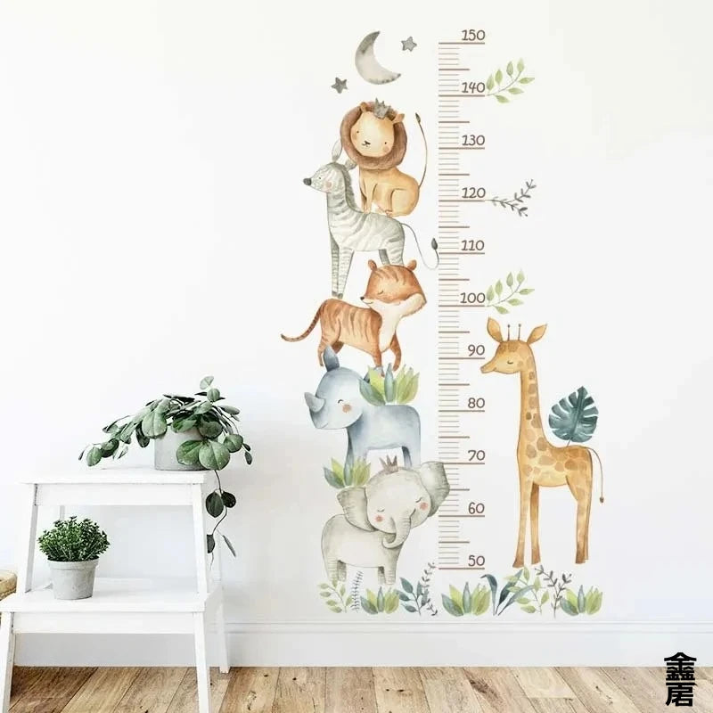 3PC Cartoon Animal Height Ruler Wall Stickers