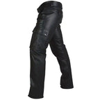 Faux Leather Slim-Fit Motorcycle Trousers