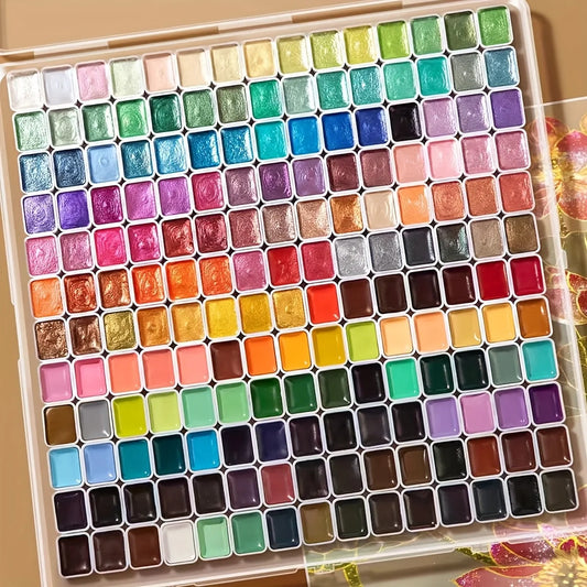 180-Color Metallic Watercolor Paint Set,