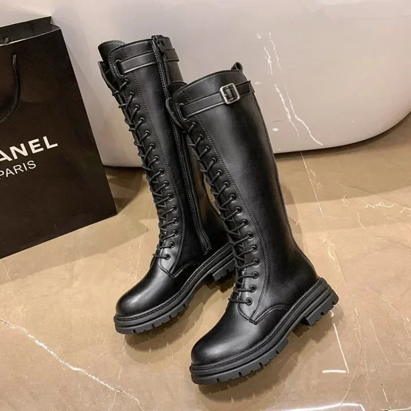 Women Combat Boots High Platform