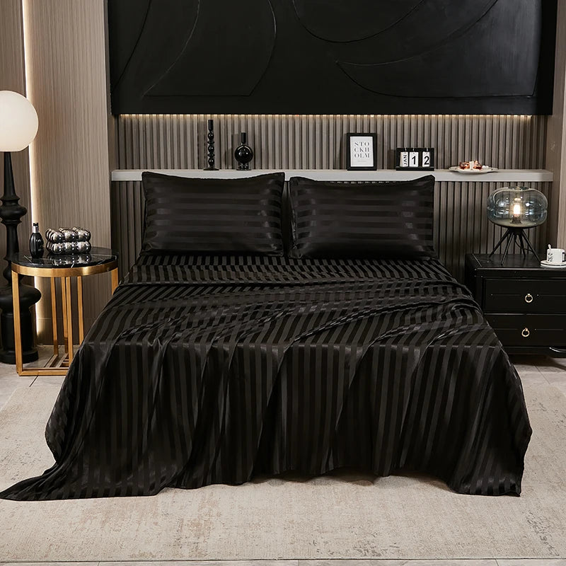 Simple Solid Color Silky Bed Sheet