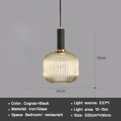 Striped Nordic Vintage Colorful Glass Chandelier