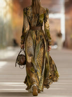 Vintage A-Line Long Dress
