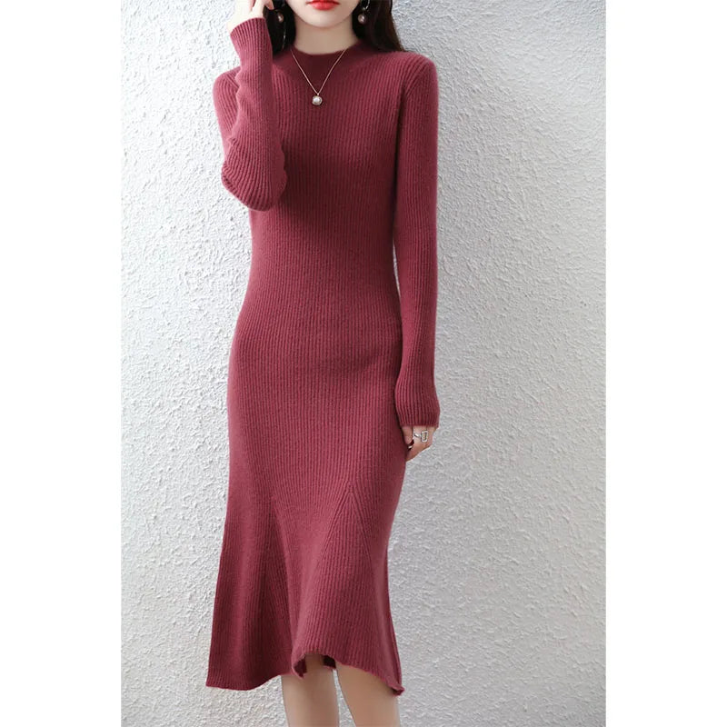 Cashmere Sweater Women's Knitted Dresses