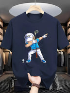 Golf Player Printed Round Neck T-shirt Top