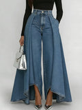 Fashion High Rise Denim Culottes Jeans