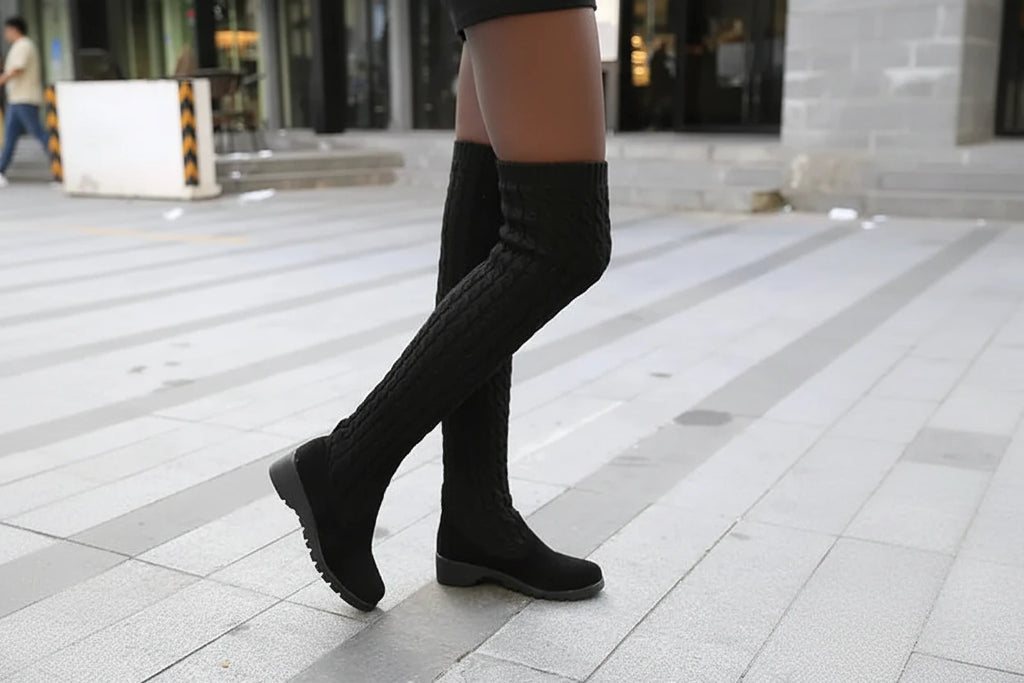 Knitted Wool High Socks Boots