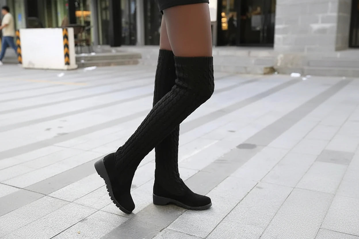 Knitted Wool High Socks Boots
