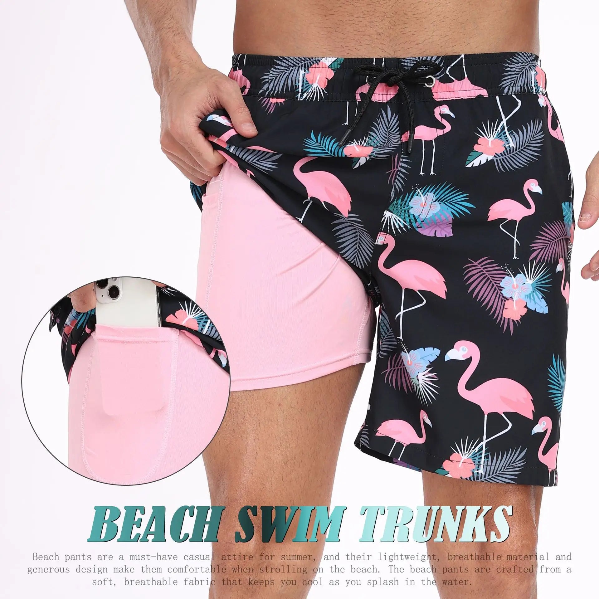 2026 Mens Beach Print Shorts