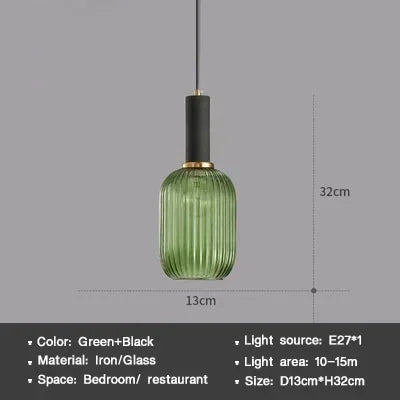 Striped Nordic Vintage Colorful Glass Chandelier