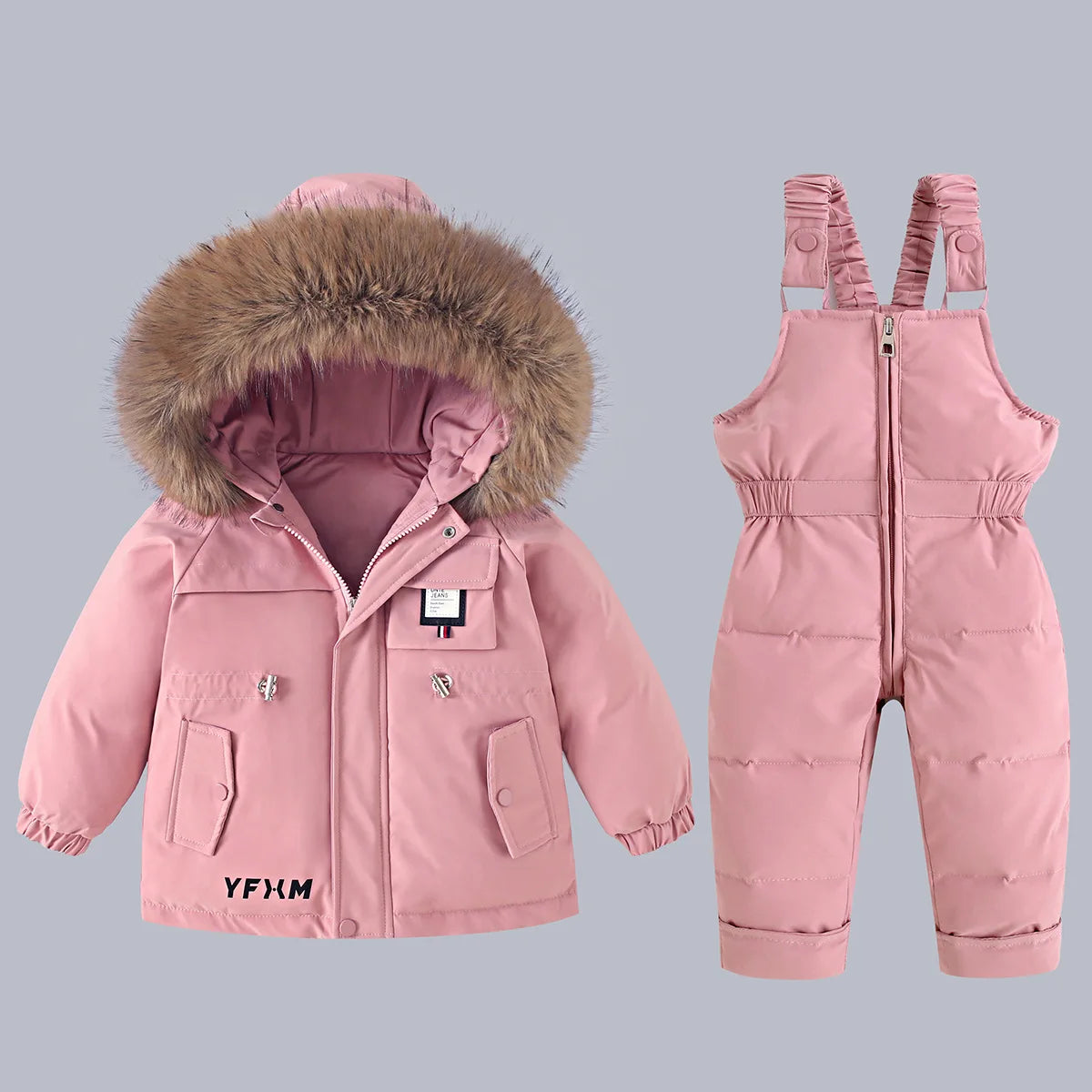 Jacket+Overalls Suit 2Pcs Duck Down Set