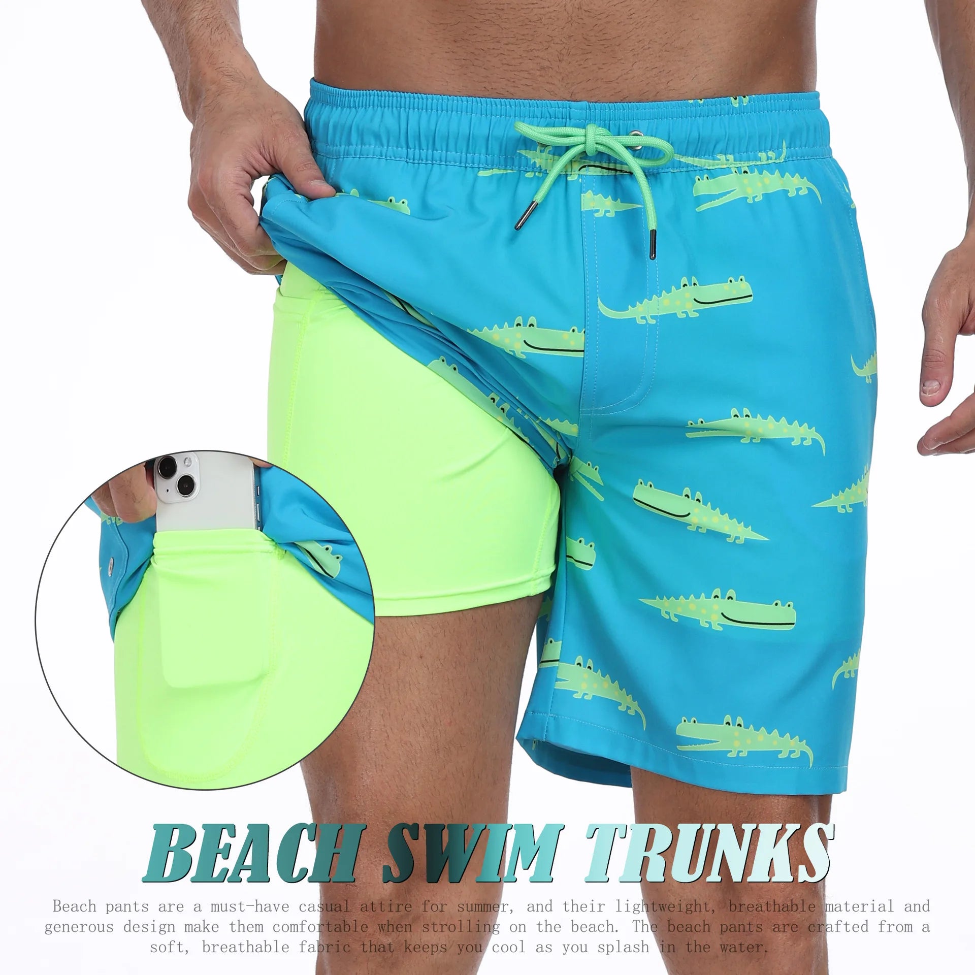 2026 Mens Beach Print Shorts