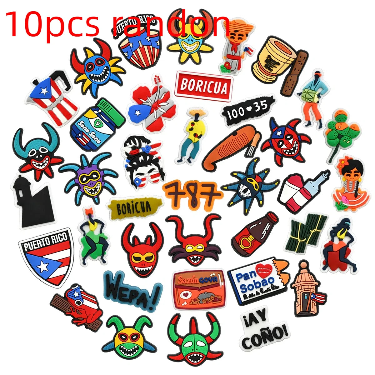 Puerto Rico series PVC 2pcs shoe charms