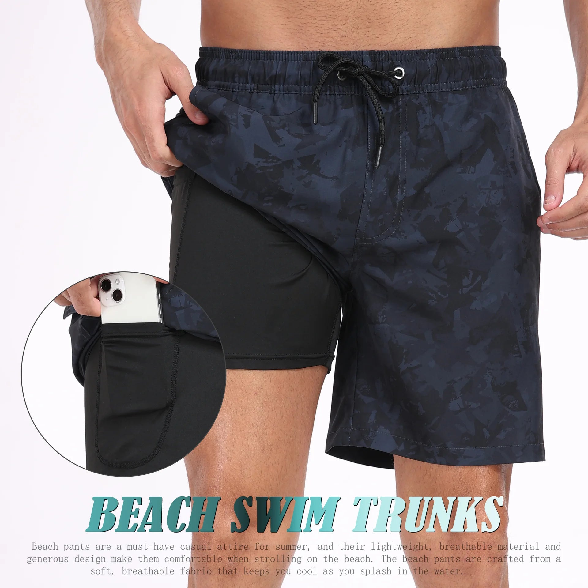 2026 Mens Beach Print Shorts