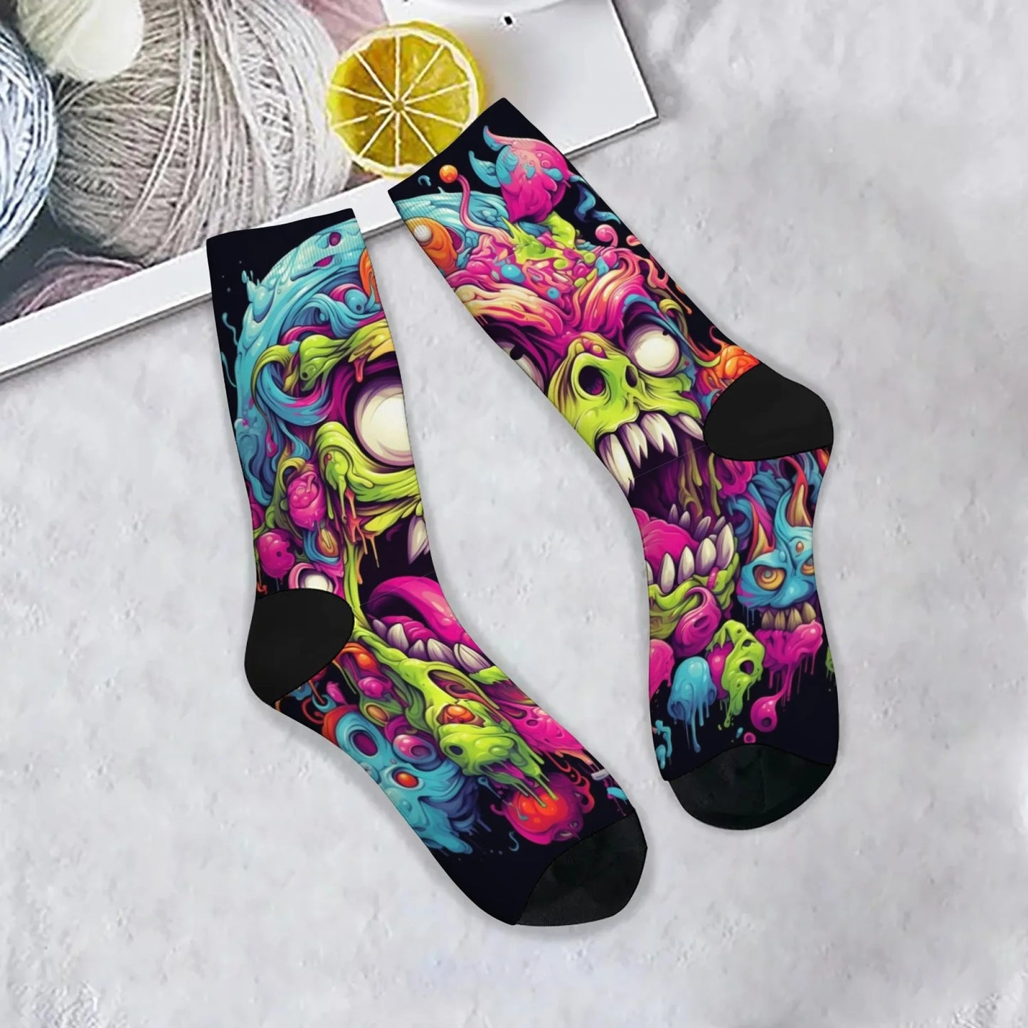 Cartoon Graffiti Weird Print Men's Socks