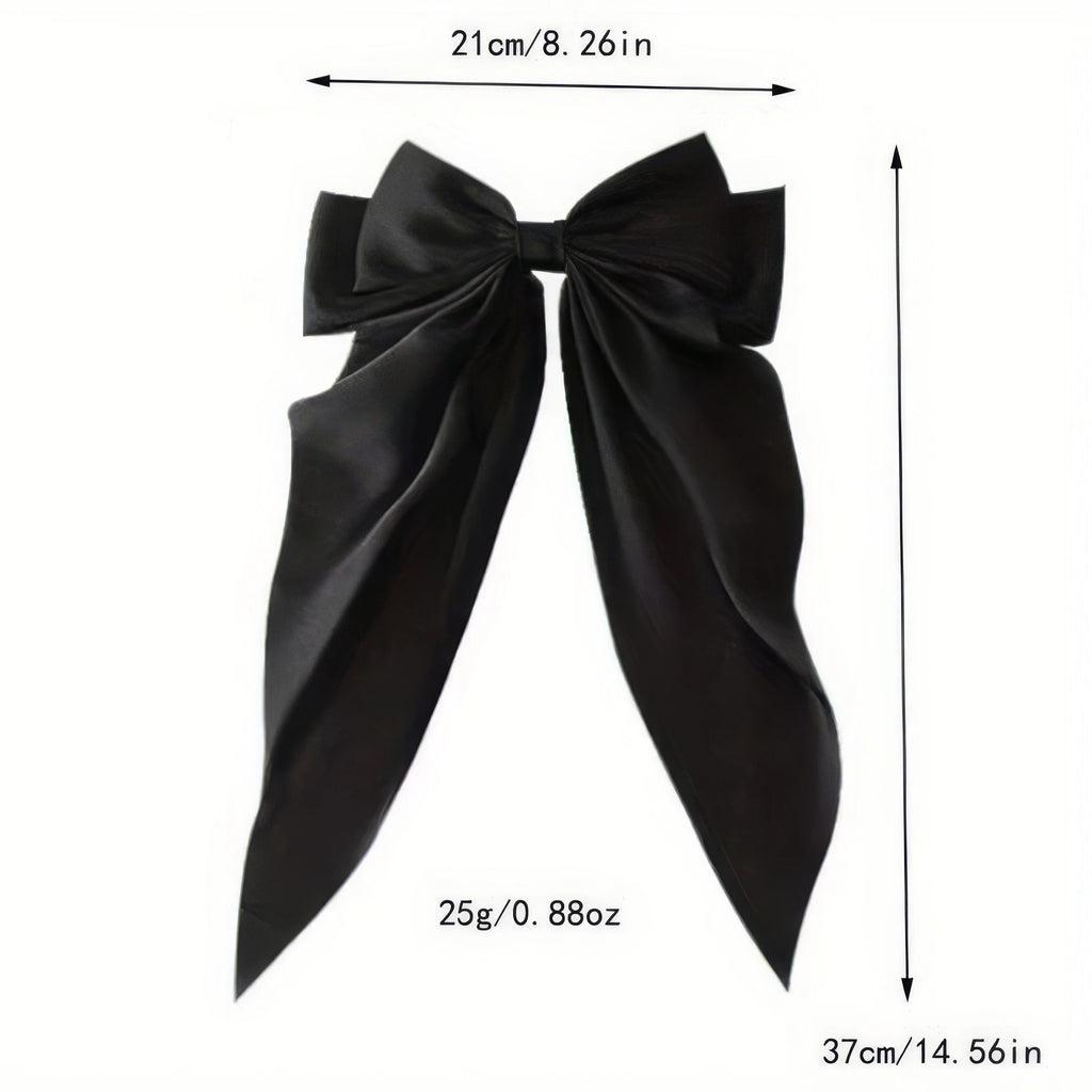 2 Black and White Bow Hair Clips