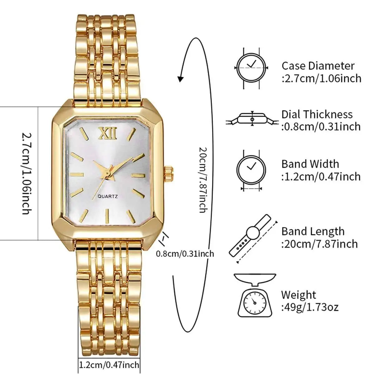 Rectangle Women Quartz Watch Luxury Analog Wristwatches