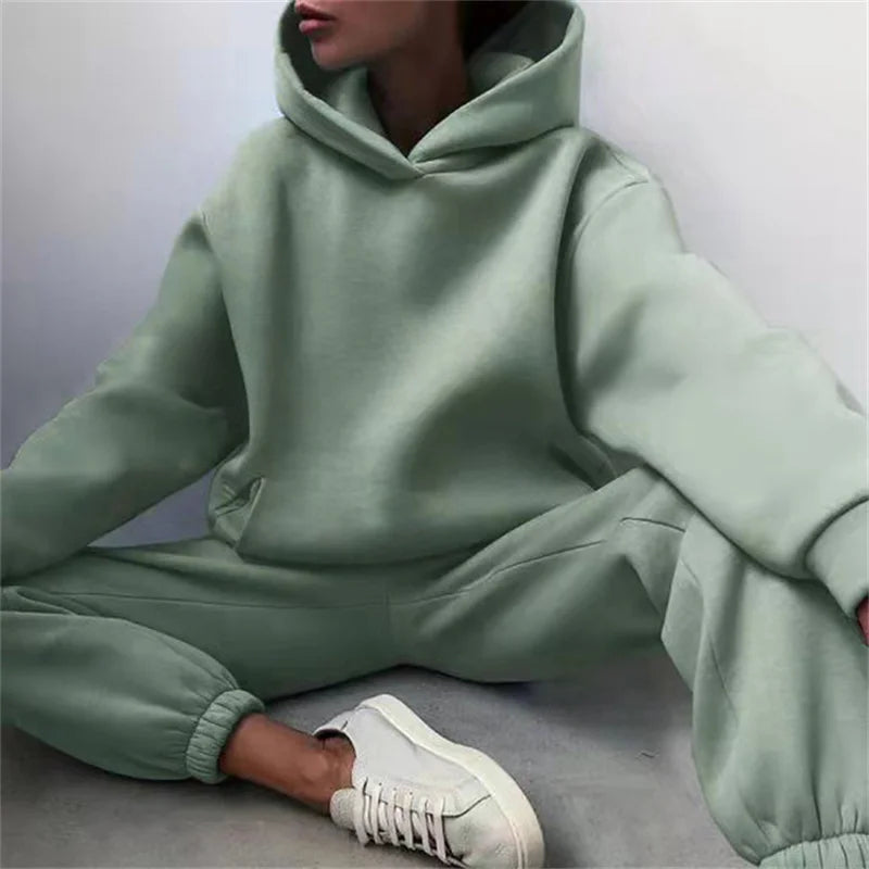Women's Tracksuit Suit Autumn Fashion Warm Hoodie Sweatshirts