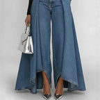 Fashion High Rise Denim Culottes Jeans