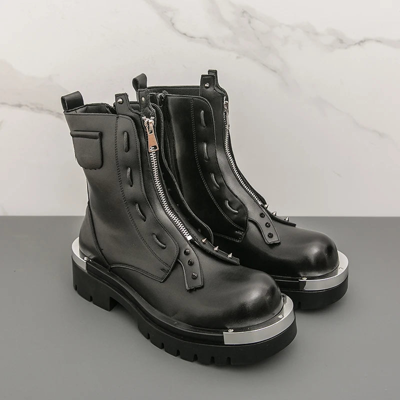 Black Men Long-sleeved Thick-soled Anti-slip Boots